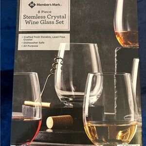 Member's Mark 8-Piece Clear Stemless Wine Glass Set